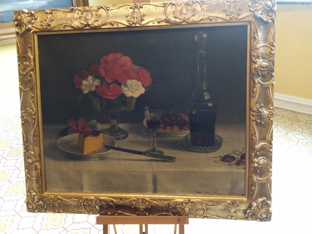 Schilderij, Doek, Bijzondere lijst, Stilleven, Impressionistisch