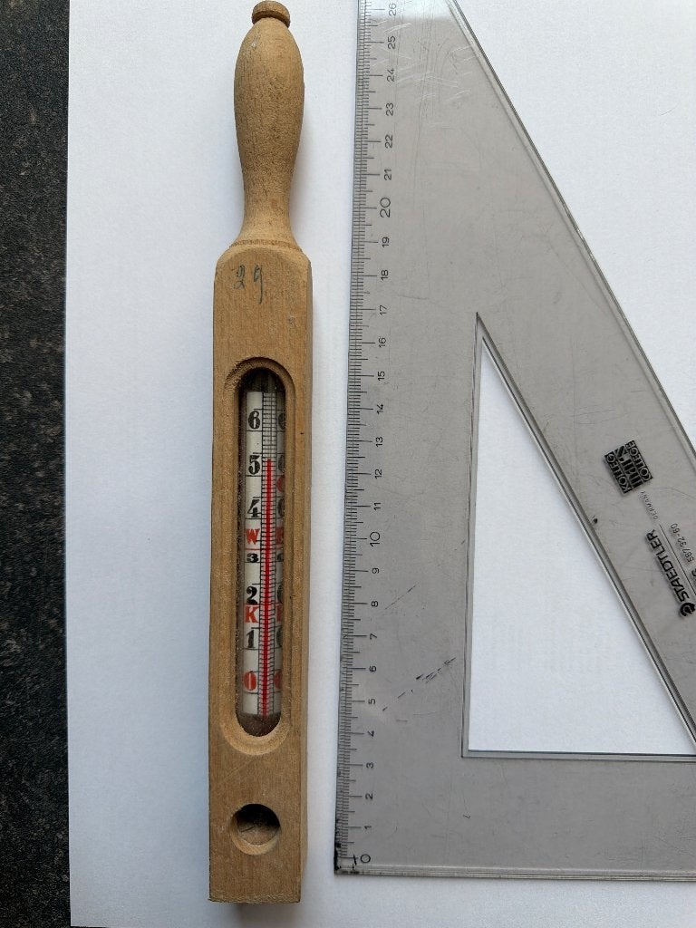 Vintage houten zuivelthermometer, Objet de décoration, Vintage, Enlèvement, Bois