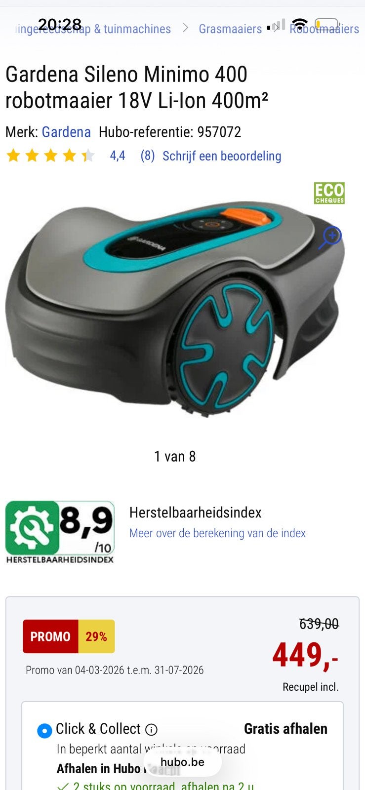 Gardena sileno 400, Ophalen, Zo goed als nieuw