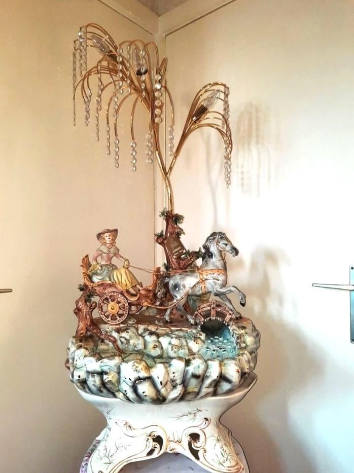 Prachtige porseleinen fontein (Lorenzon Nove) Uit Italië, Ophalen