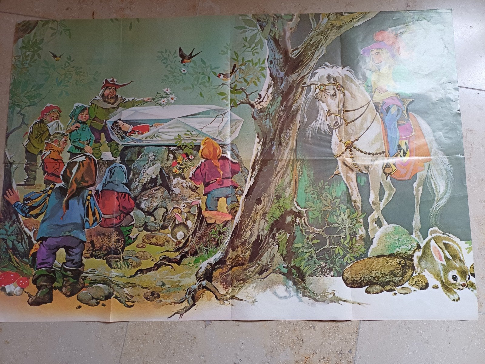 Retro poster 86cm op 58cm jaren 70, Verzamelen, Deurposter of groter, Rechthoekig Liggend, Ophalen of Verzenden, Zo goed als nieuw
