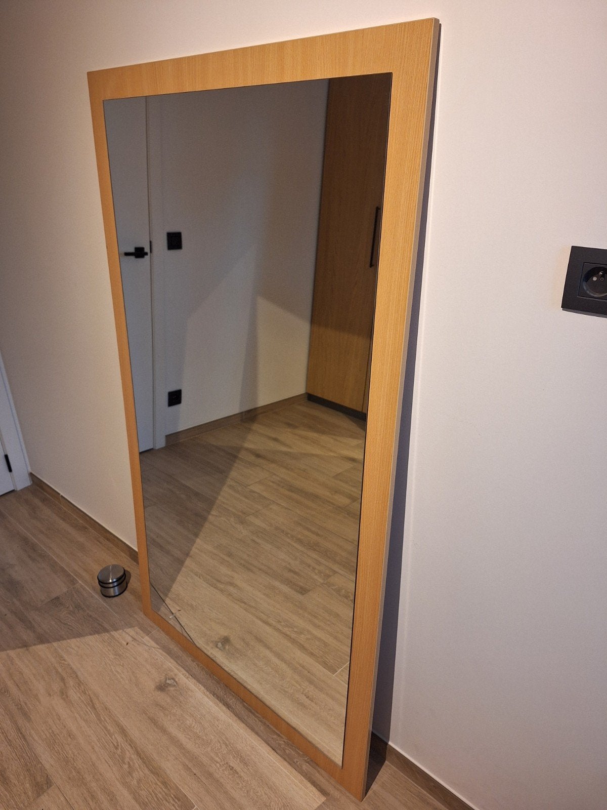 Rechthoekige spiegel - 90x160 CM - houtkleur, Ophalen, Gebruikt, 75 tot 100 cm, 150 tot 200 cm