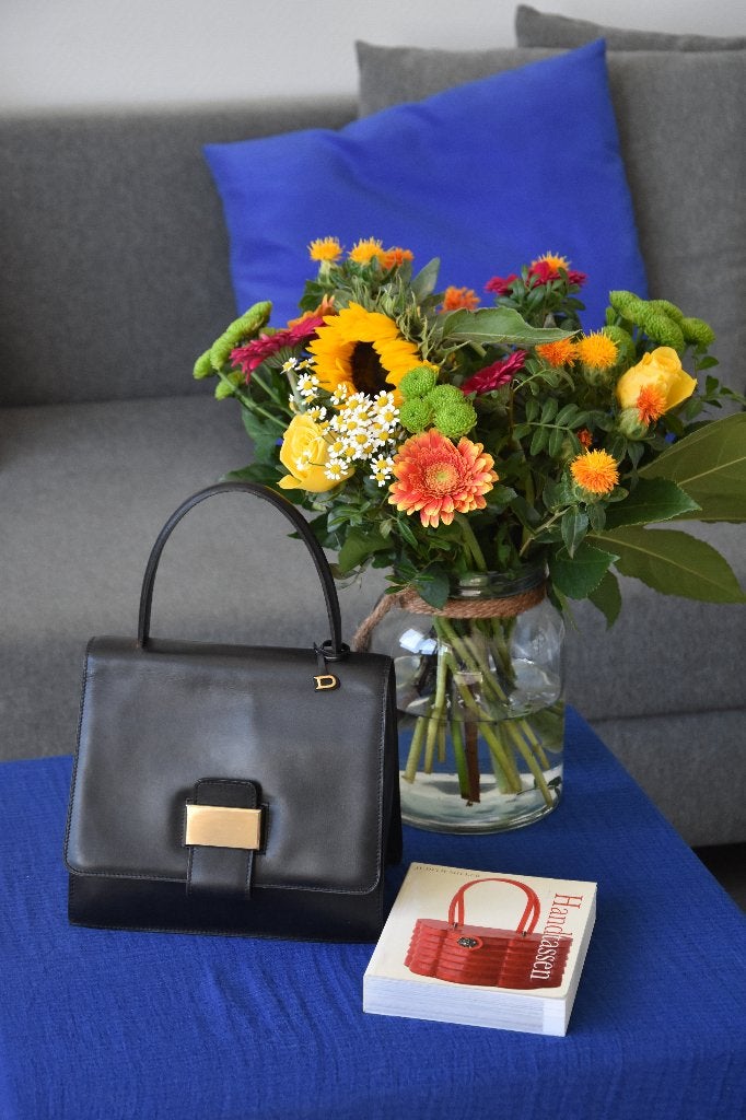 Delvaux Vintage in boxcalf met slot van geborsteld metaal, Enlèvement, Utilisé, Noir, Sac à main