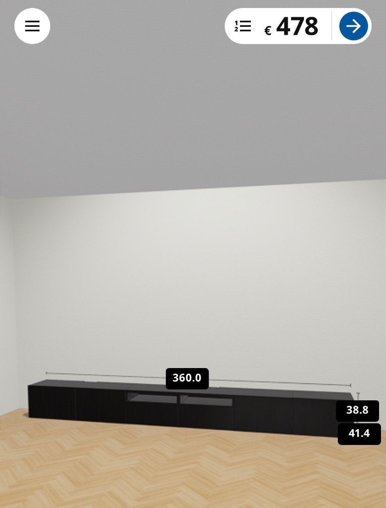 Meuble tv BESTA (3m60), Maison & Meubles, Armoires | Mobilier de télévision, Enlèvement, Comme neuf, 200 cm ou plus