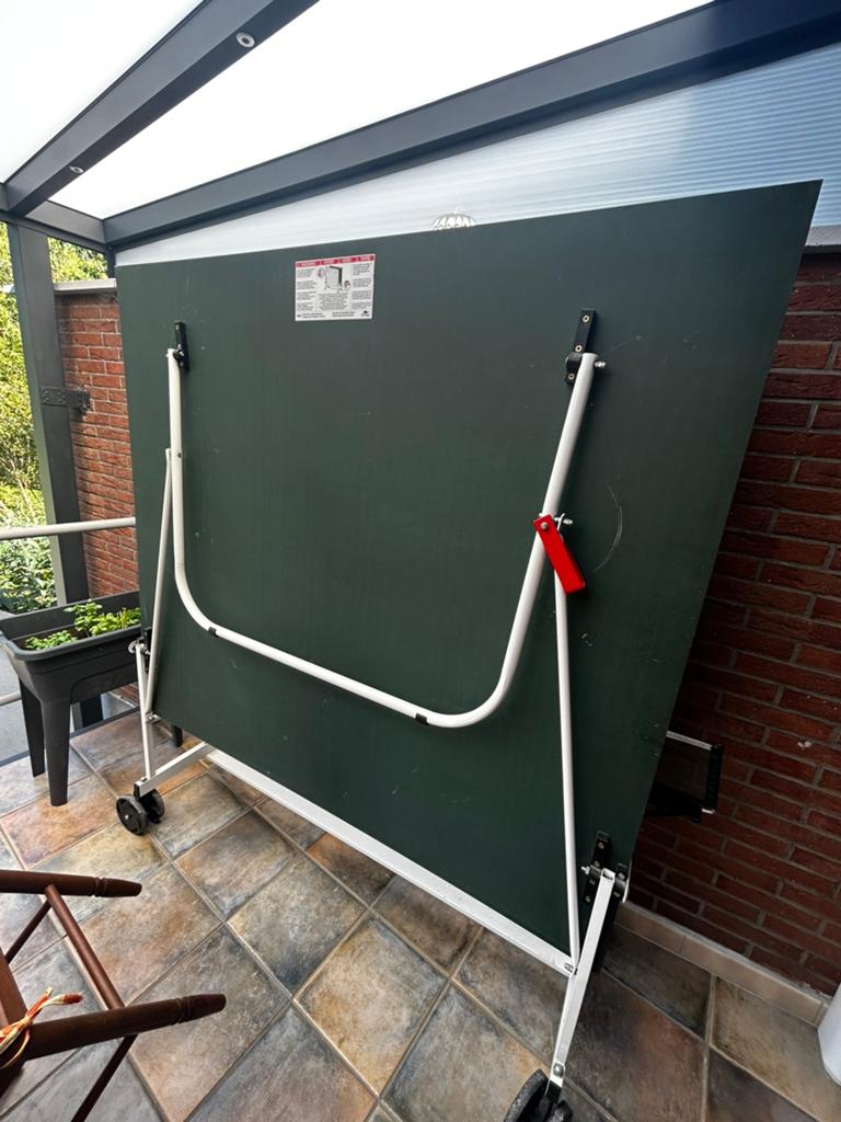 Tafeltennistafel + accessoires., Ophalen, Zo goed als nieuw, Tafel Outdoor, Inklapbaar