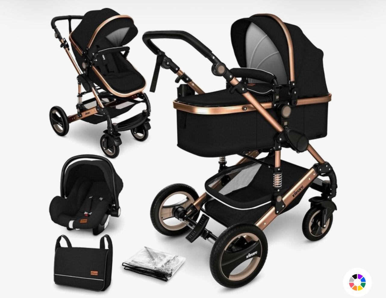 Kidiku pousette 3en 1, Enfants & Bébés, Poussettes & Combinaisons, Enlèvement, Comme neuf, Poussette