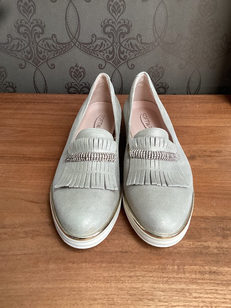 Chaussures Softwaves beige/argent 38, Enlèvement ou Envoi, Beige, Comme neuf, Sabots