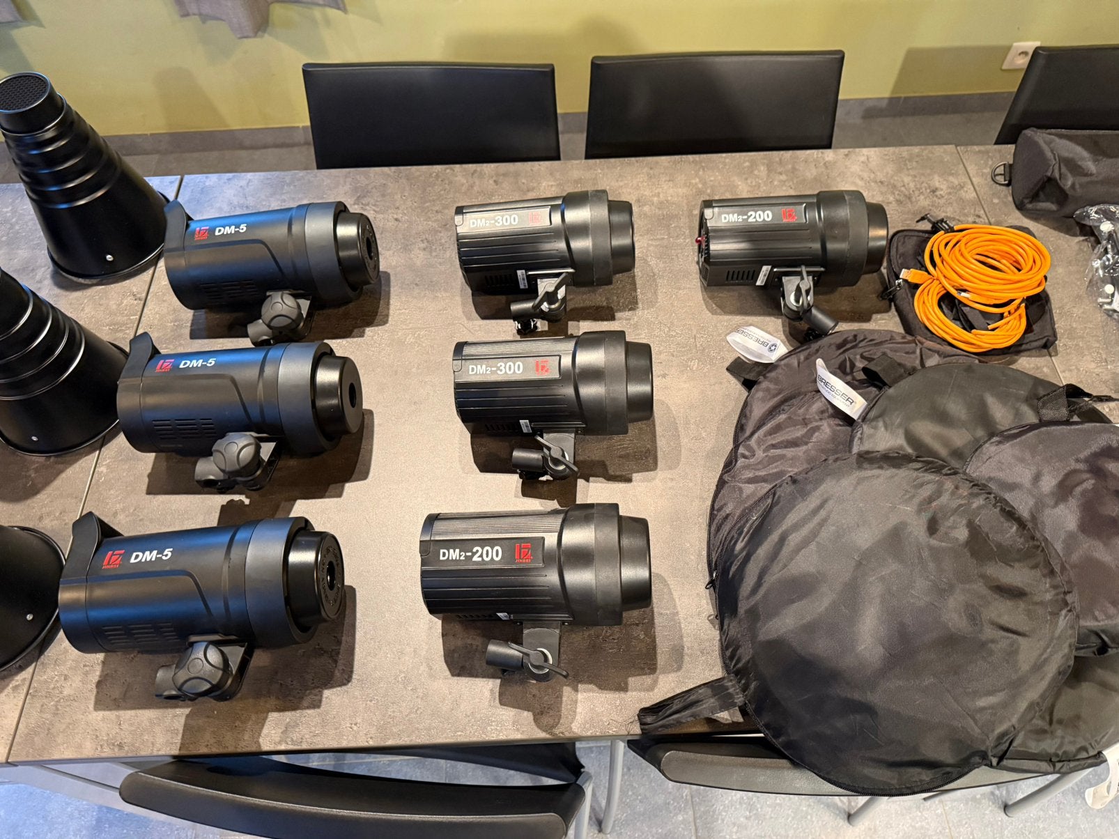 Studio flitsset compleet JINBEI (heel uitgebreid), Audio, Tv en Foto, Ophalen, Opvouwbaar, Zo goed als nieuw, Canon