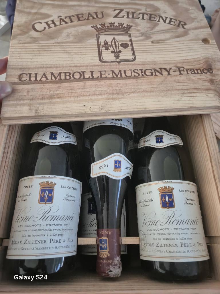 6 bouteilles Vosne-Romanée 1er Cru 1988, Ophalen of Verzenden