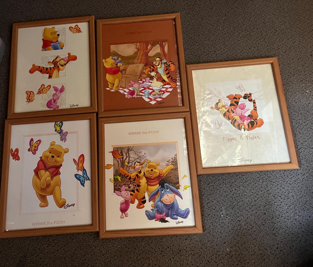 5 Winnie the pooh and friends  kaders, Collections, Disney, Comme neuf, Image ou Affiche, Winnie l'Ourson ou amis, Enlèvement