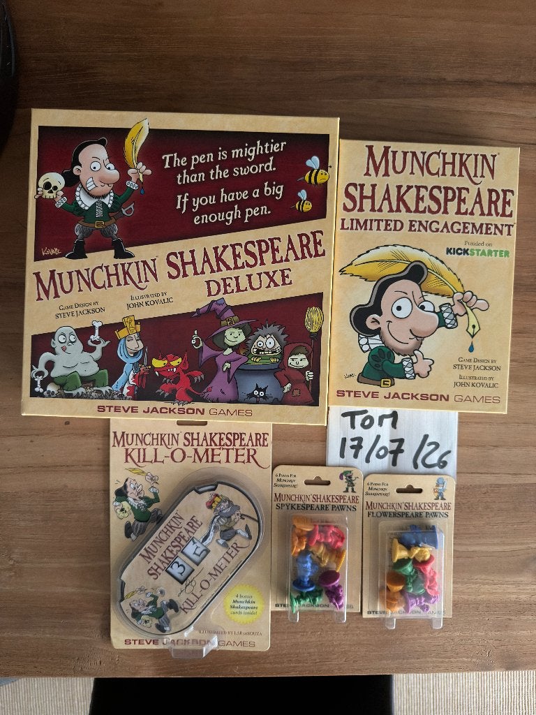 Munchkin Shakespeare Deluxe edit. + extension + suppléments, Enlèvement ou Envoi, Neuf, Steve Jackson Games