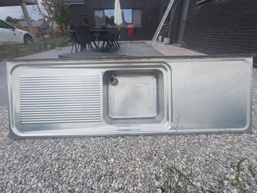 Spoelbak/werkblad Franke, Doe-het-zelf en Bouw, Ophalen, Gebruikt, Inox, Wastafel