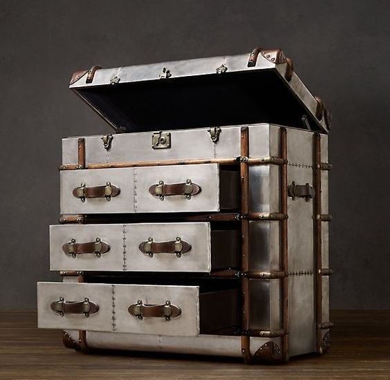 Aviator lade kast Trunk nieuw - direct leveren  - korting!, Aviator Industrieel, Nieuw, 3 of 4 laden, Minder dan 100 cm