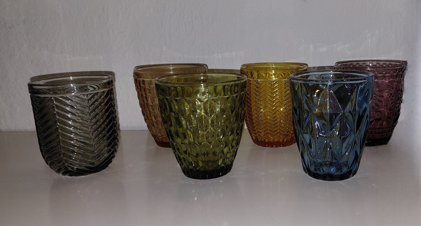 Set gekleurde glazen, Glas of Glazen, Overige merken, Nieuw, Ophalen of Verzenden