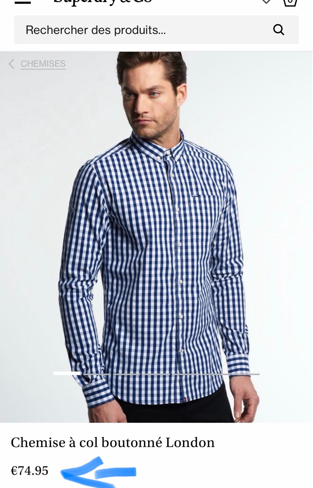 Chemise Superdry homme // taille M, Kleding | Heren, Ophalen of Verzenden, Zo goed als nieuw, Halswijdte 39/40 (M)