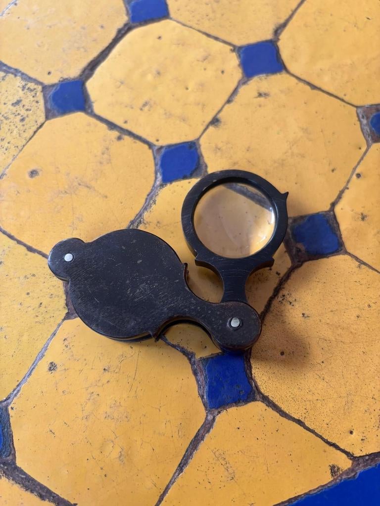 Antieke zakvergrootglas van echt hoorn, Ophalen of Verzenden