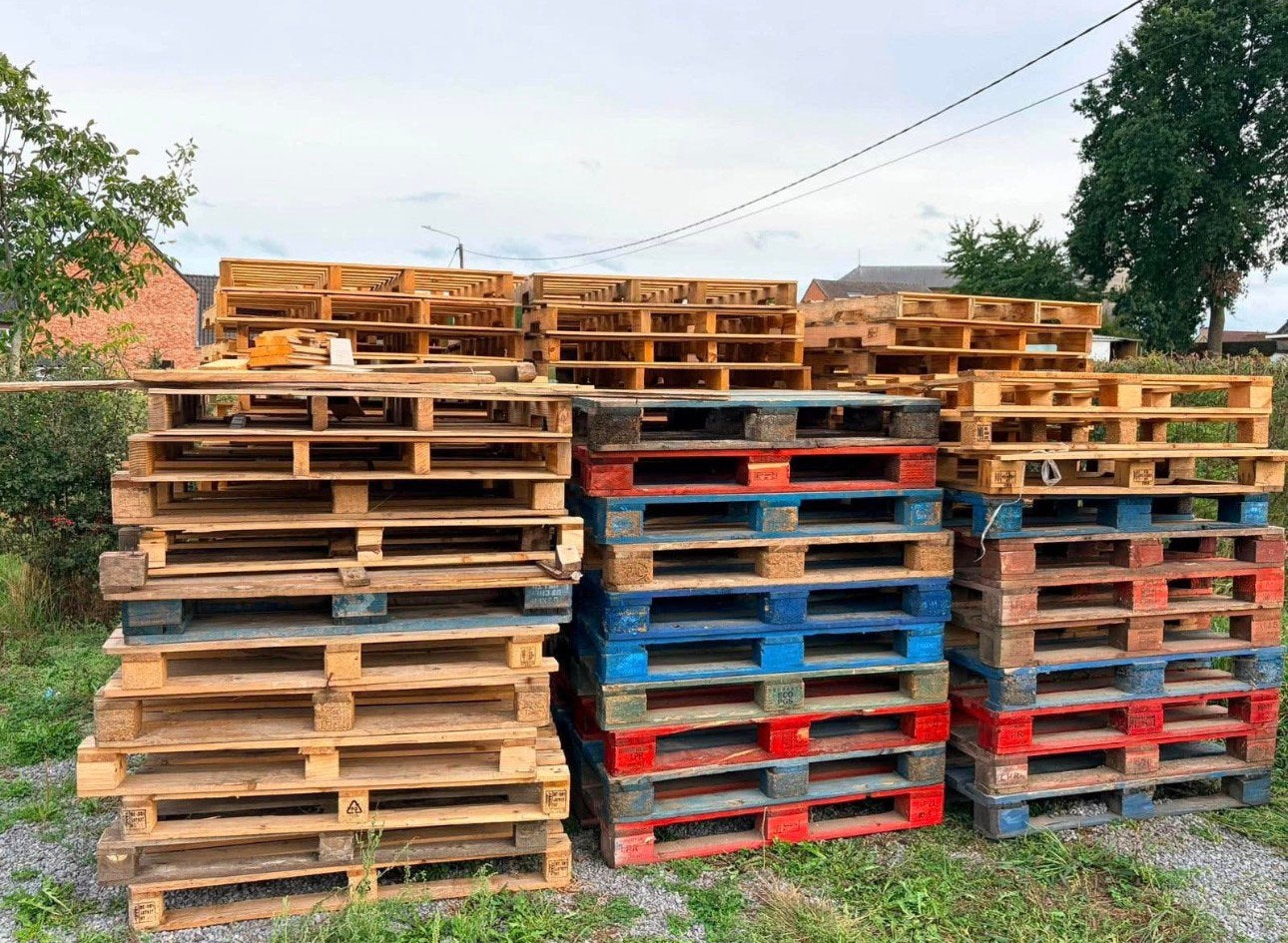 +-120 palletten gratis af te halen, Doe-het-zelf en Bouw, Ophalen, Zo goed als nieuw