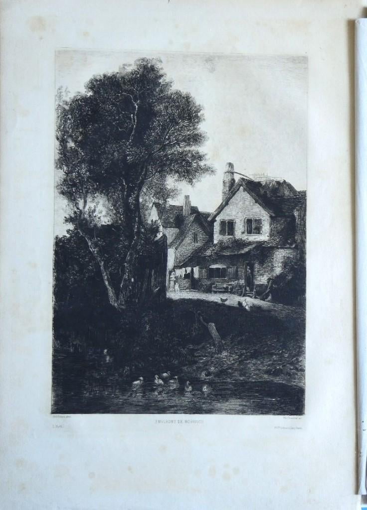 Theodore Chauvel ets "Environs de Norwich", uitgave l'Art, Enlèvement, Autres types, Moins de 50 cm, Utilisé