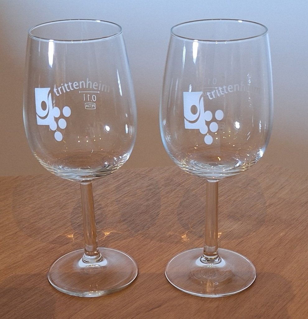 Set van 2 moezelwijnglazen (regio: Trittenheim), Verzamelen, Glas en Drinkglazen, Ophalen of Verzenden, Zo goed als nieuw, Overige typen