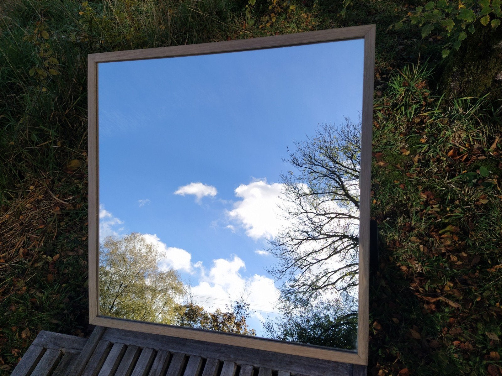 Miroir Ikea Stave 70x70 chêne blanchi, Moins de 100 cm, Carré, Enlèvement, Utilisé