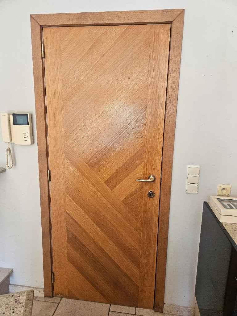 Porte en chêne avec cadre 81x200, Porte intérieure, Enlèvement, Utilisé, Moins de 80 cm