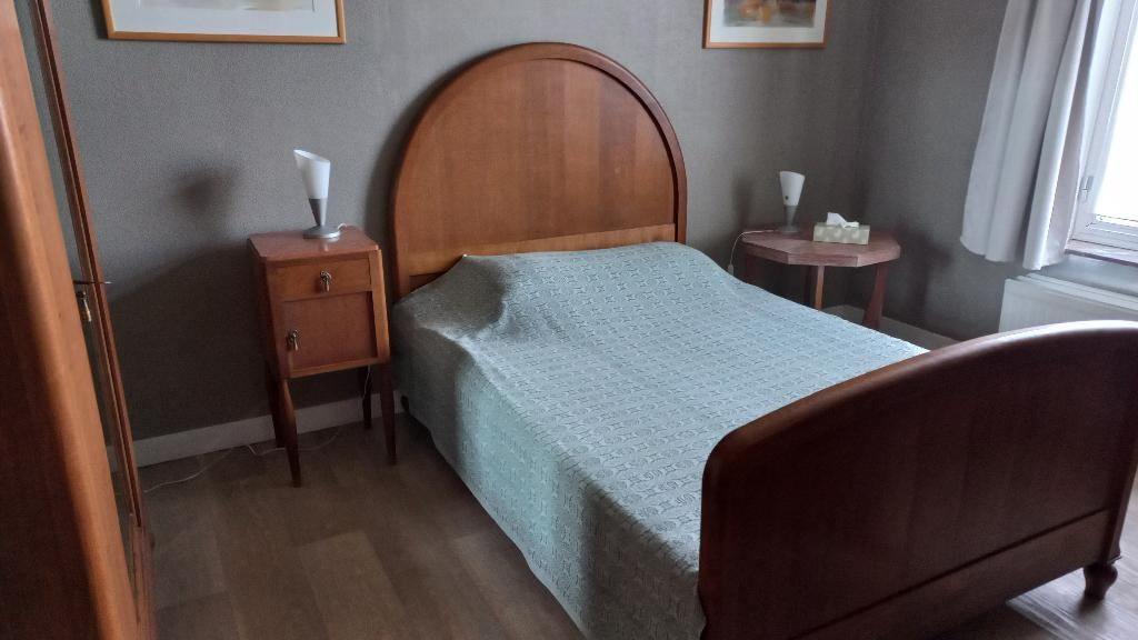 Vintage slaapkamer, Ophalen, Gebruikt, Bruin, 140 cm