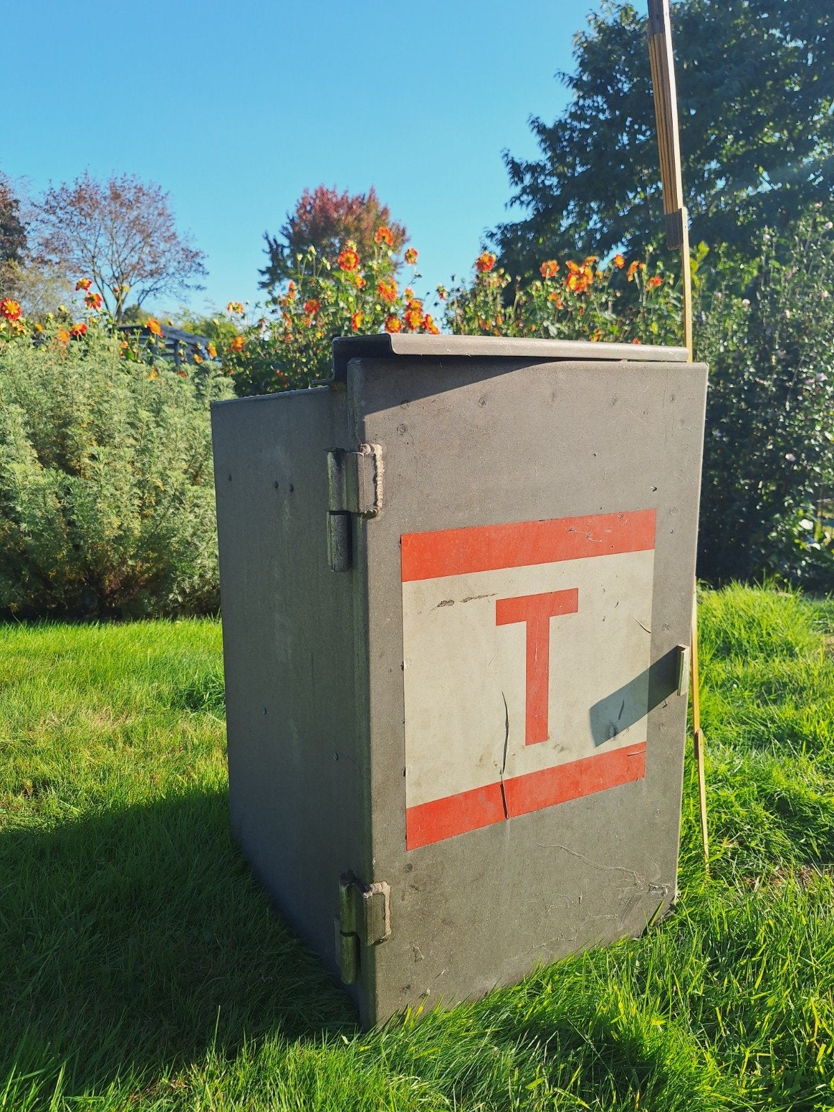 vintage spoorwegen telefoonkast alu, Ophalen