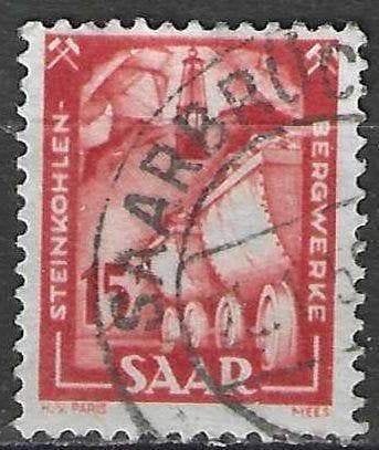 Duitsland Saargebied 1949 - Yvert 260 - Kolenmijn - 15  (ST), Verzenden, Gestempeld