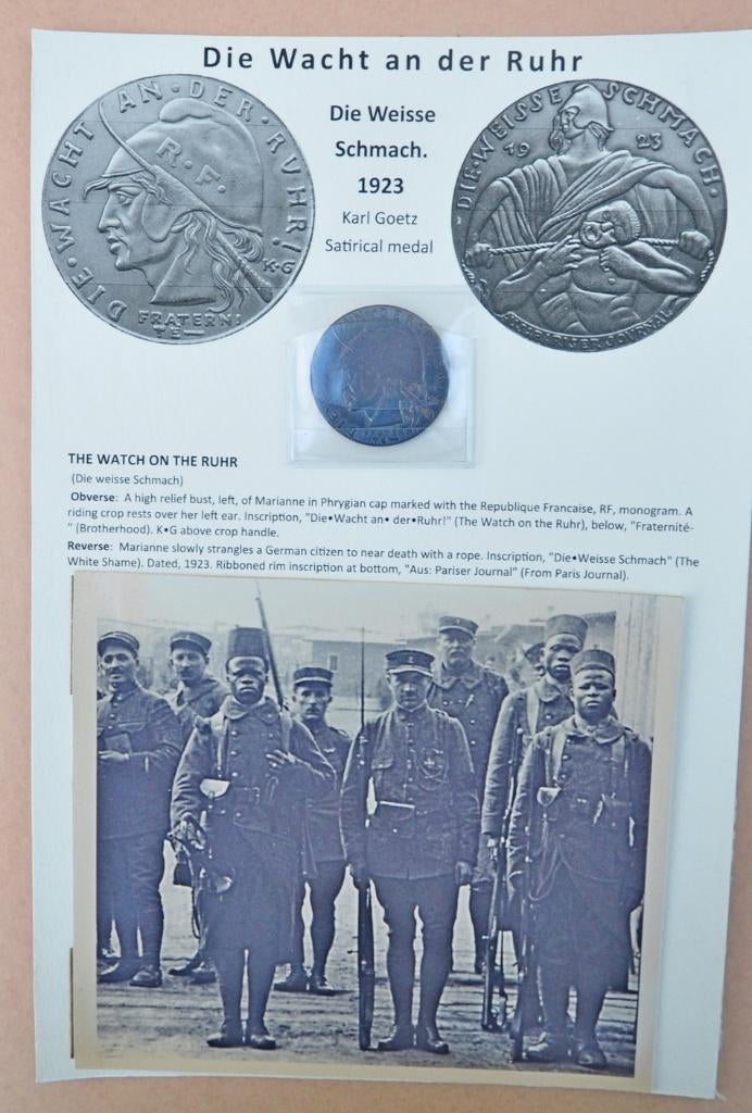1923 Protest medaille "Die Wacht an der Ruhr", Verzamelen, Verzenden, Landmacht, Embleem of Badge