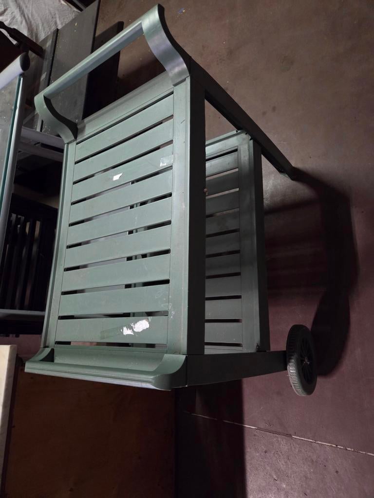 Groene serveerwagen plastiek, Tuin en Terras, Ophalen