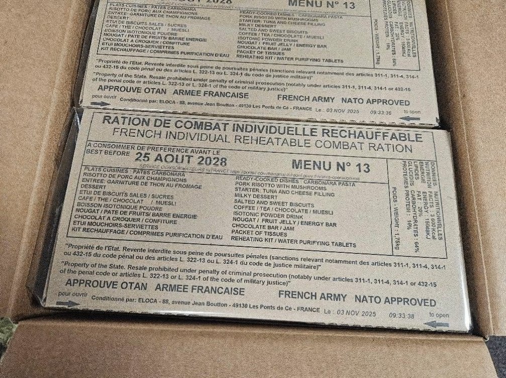Franse militaire RCIR rantsoenen (enkel)., Verzamelen, Militaria | Algemeen, Overige soorten, Ophalen of Verzenden