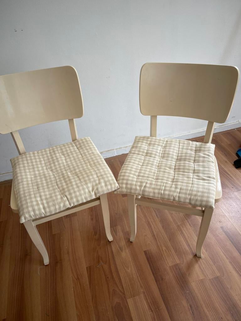 3 houten keukenstoelen, Ophalen, Gebruikt, Overige kleuren, Drie