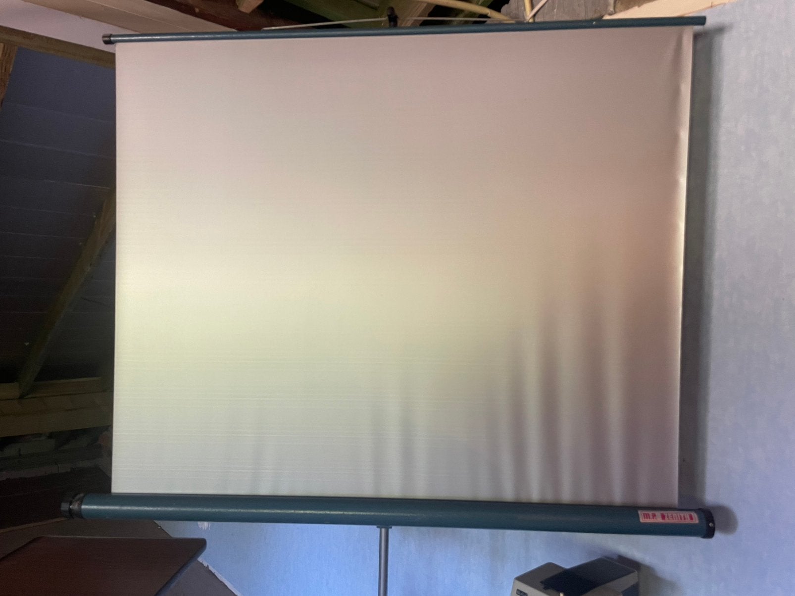 Vintage M.P. Zenith projectiescherm – groot oprolscherm, TV, Hi-fi & Vidéo, Écrans de projection, Enlèvement, Utilisé