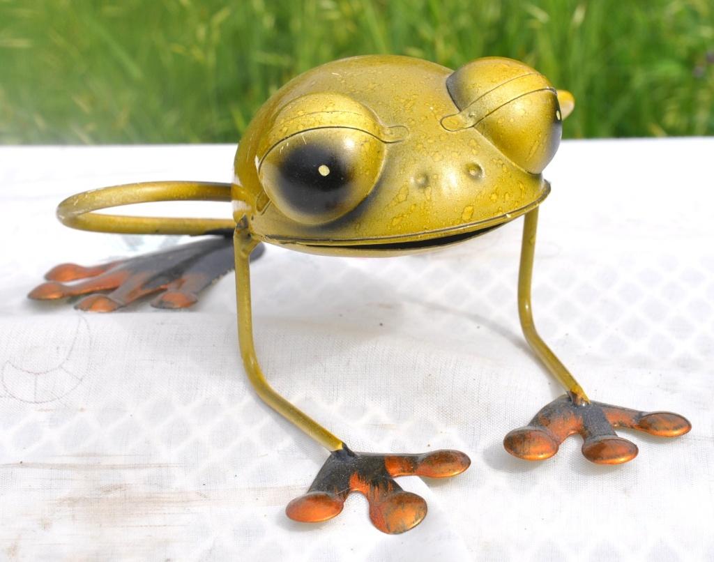 grenouille decorative en metal jaune, Enlèvement ou Envoi, Utilisé