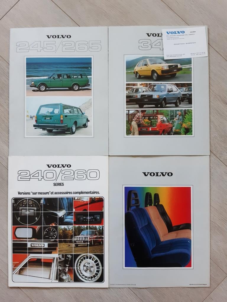 Brochures Volvo 240/260 245/265 343, Enlèvement ou Envoi, Comme neuf, Volvo