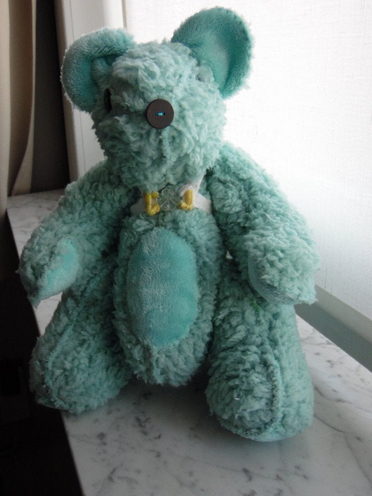 Beren, Kinderen en Baby's, Speelgoed | Knuffels en Pluche, Handgemaakt, Groen, Beer, Ophalen of Verzenden