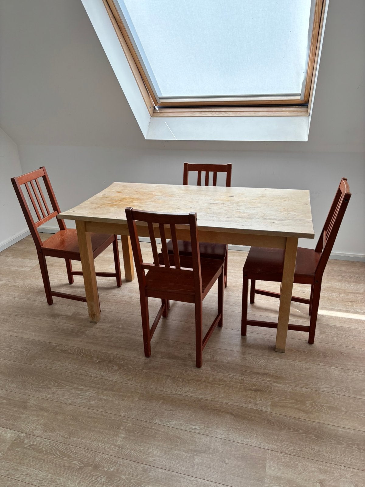 Tafel & 4 stoelen - gratis, Ophalen, Gebruikt, 100 tot 150 cm, 50 tot 100 cm