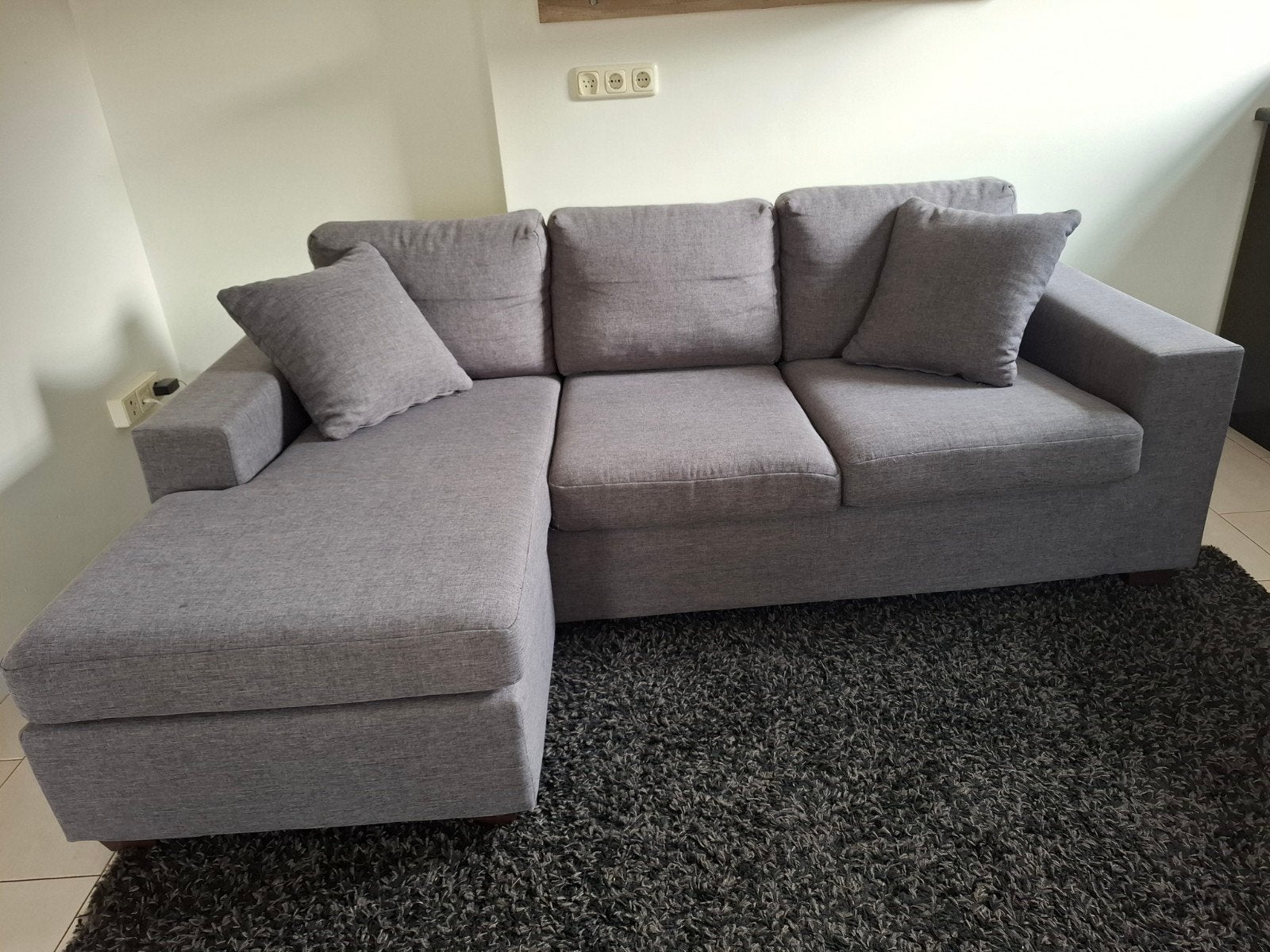 Zetel met longchair, Huis en Inrichting, Zetels | Zetels, Ophalen, Driepersoons, Hoekbank