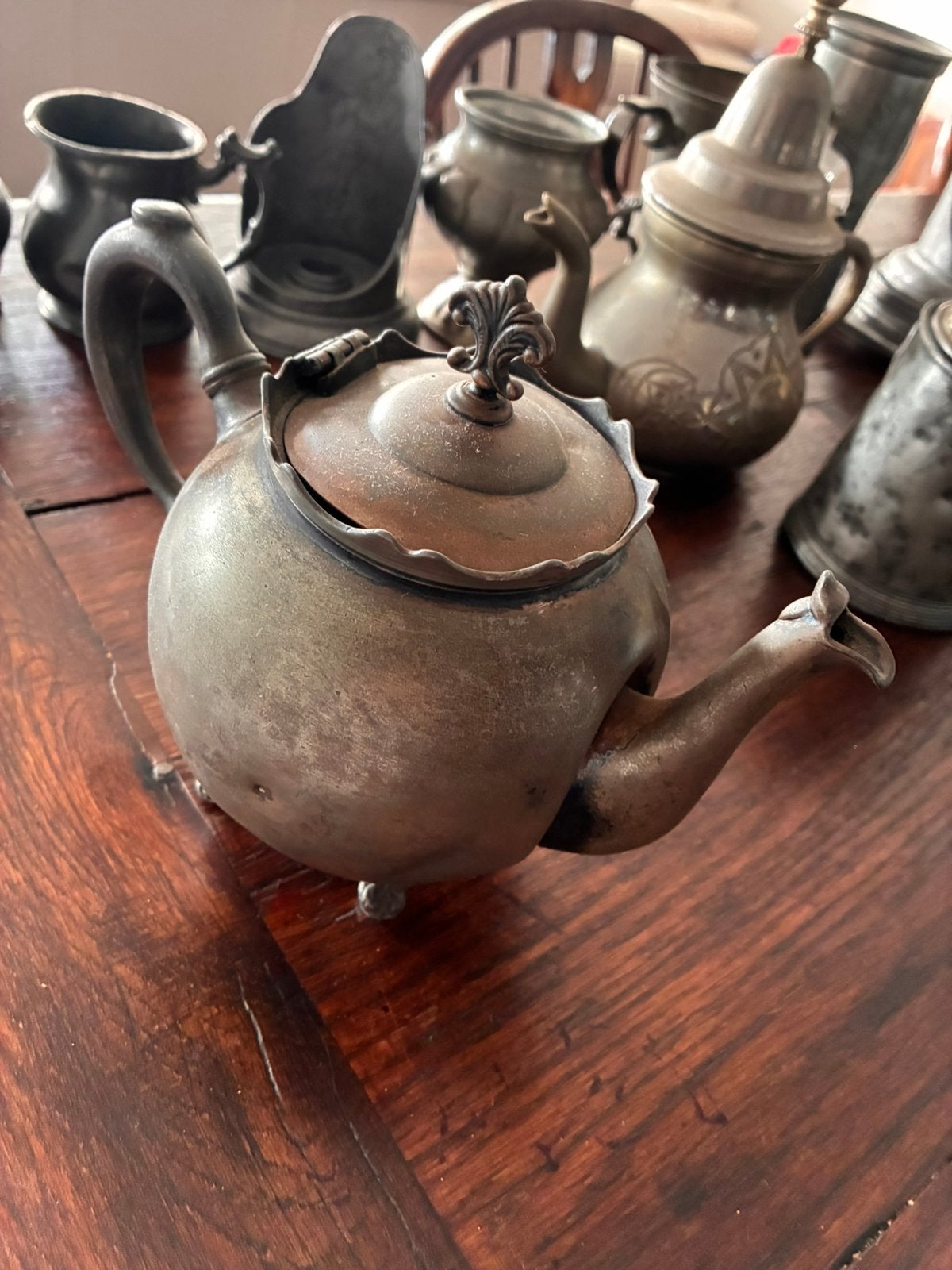 Tinnen koffie- of theepot, Antiek en Kunst, Ophalen