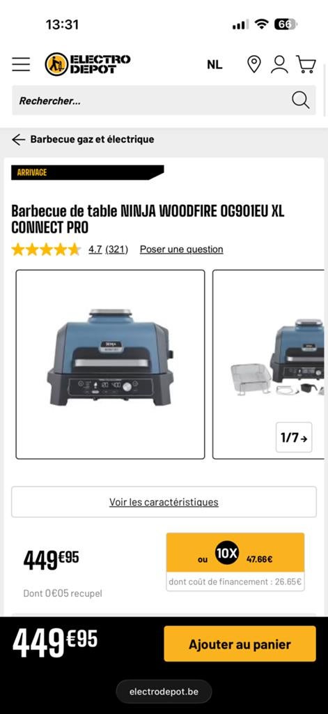 Ninja woodfire pro connect XL, Enlèvement ou Envoi