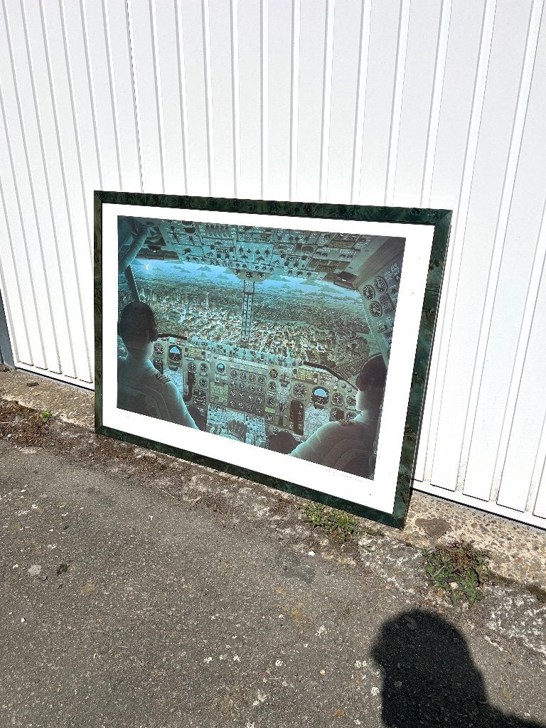 Groot vintage cockpitframe voor vliegtuigen 101 x 77 cm, Ophalen, Gebruikt