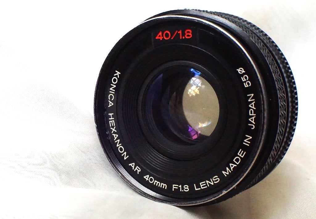 Konica Hexanon AR 40 mm 1.8 "Pancake", Ophalen of Verzenden, Gebruikt, Spiegelreflex, Konica