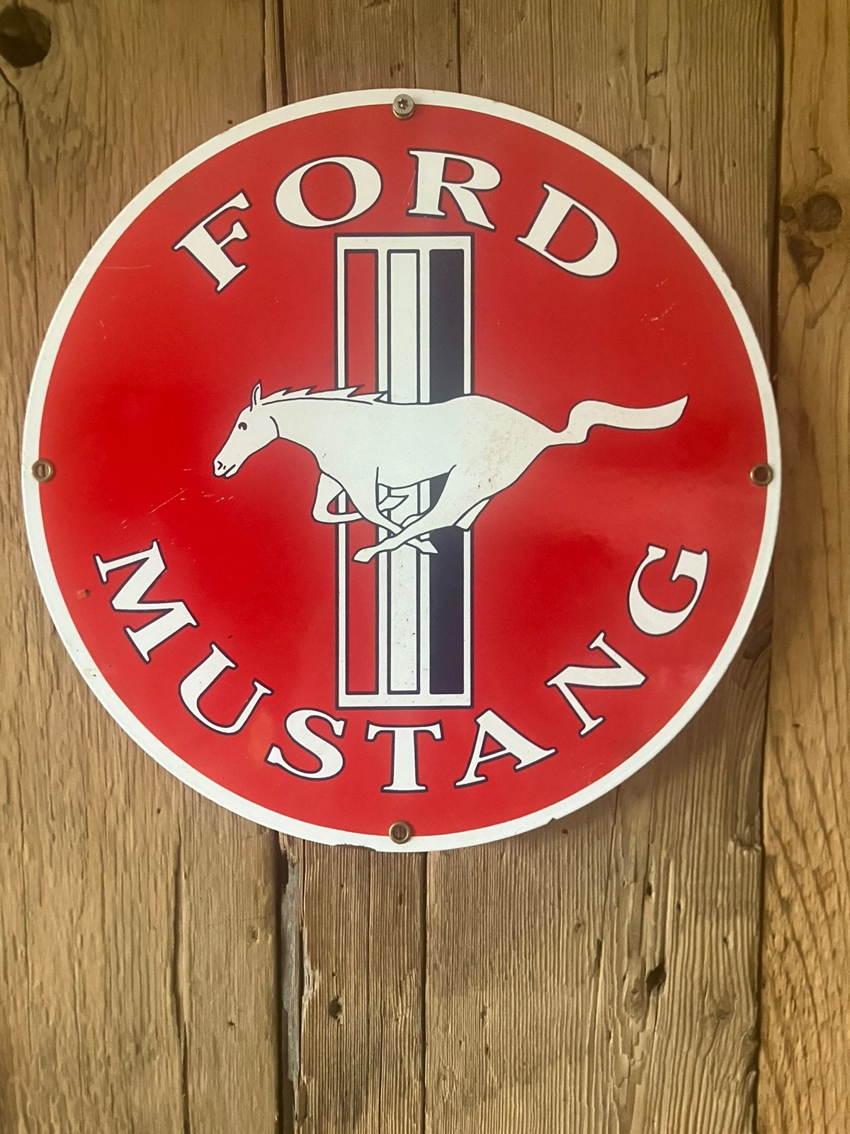 Plaque émaillée Ford Mustang Ande Rooney 28,5cm, Verzamelen, Ophalen, Zo goed als nieuw