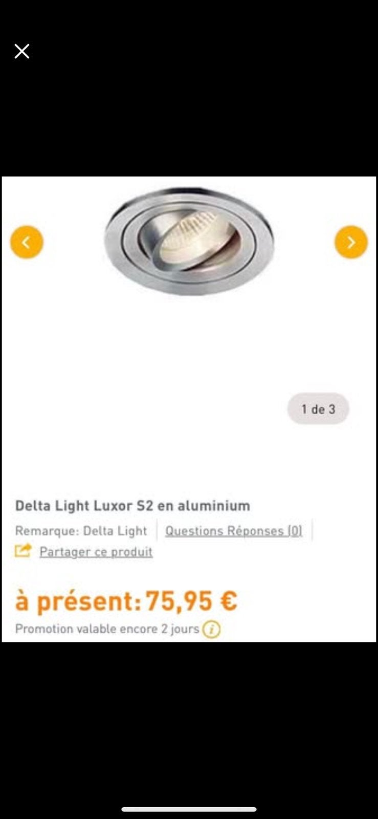 Spot Delta Light Luxor S2 aluminium ++NEUF++, Neuf, Enlèvement ou Envoi, LED, Spot encastrable ou Spot mural
