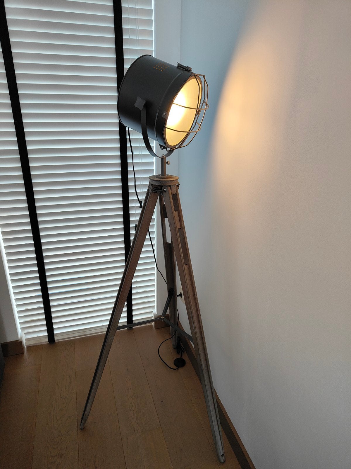 Tripod industriële lamp, Industrieel, modern, Comme neuf, Bois, 150 à 200 cm