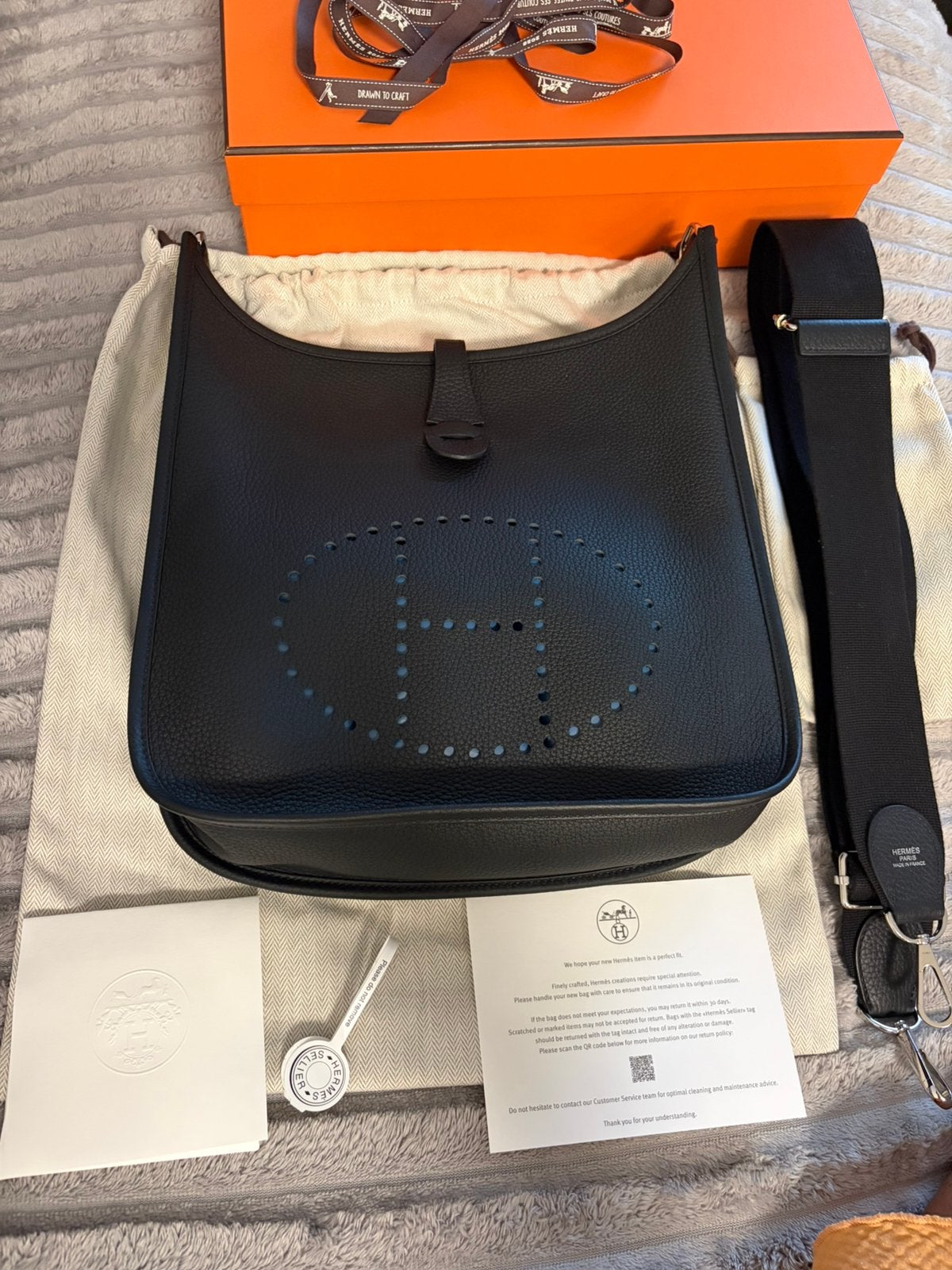 Hermès Evelyne lll 29 noire, Bijoux, Sacs & Beauté, Enlèvement ou Envoi, Comme neuf