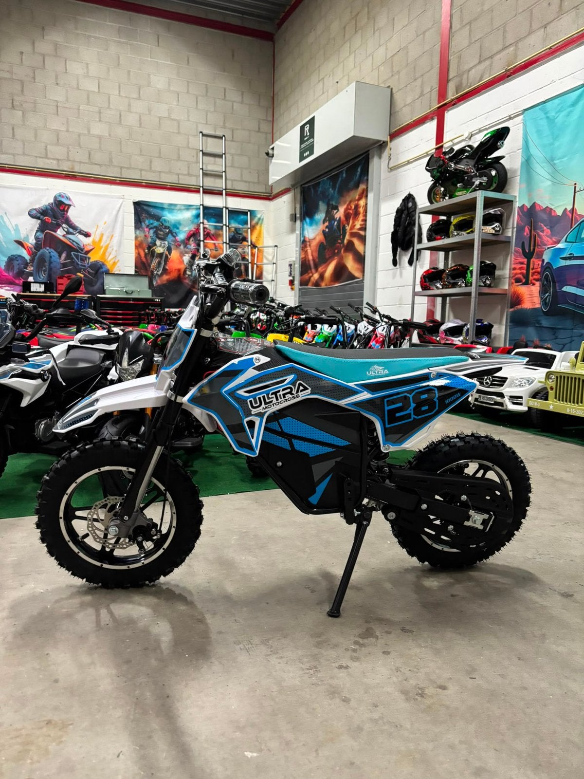 Ultra Motocross Blauw Elektrische Dirtbike 1000W 36V Accu, Ophalen of Verzenden, Nieuw