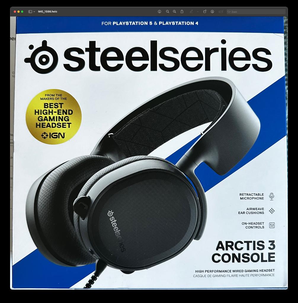 Arctis 3 koptelefoon, Games en Spelcomputers, Spelcomputers | Sony Consoles | Accessoires, Ophalen of Verzenden, Nieuw, Overige controllers
