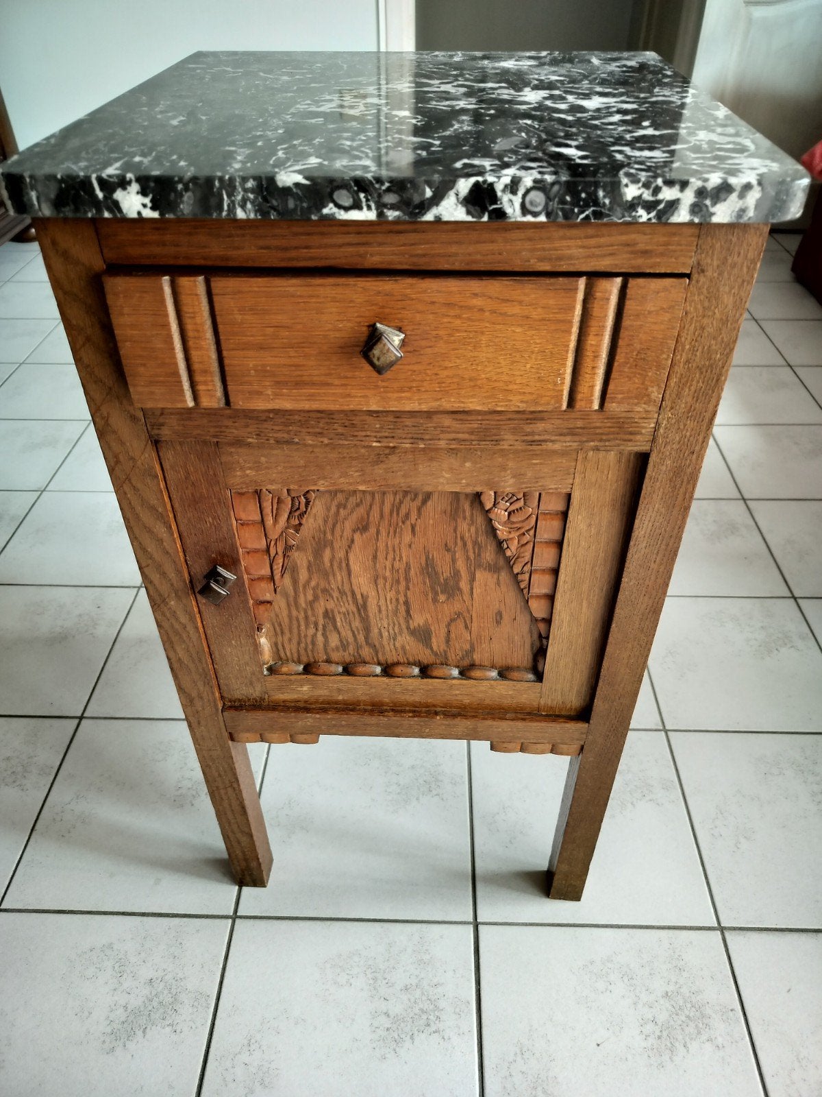 Antieke nachtkast, Ophalen, Gebruikt, Minder dan 45 cm, 70 cm of meer