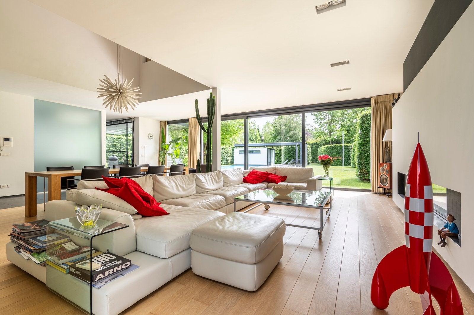 Natuzzi modulaire zetel met 2 poefen, Ophalen, Gebruikt, Leer, Modern